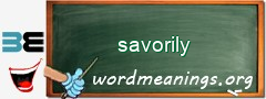 WordMeaning blackboard for savorily